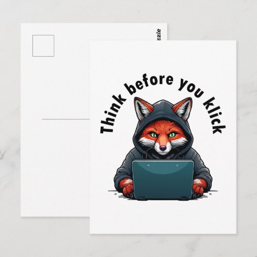 Think before you click - Cyber Security Briefkaart (Voorkant / Achterkant)