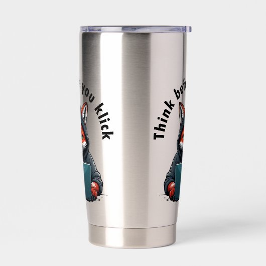 Think before you click - Cyber Security Geïsoleerde Drinkbeker (Links)