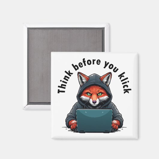 Think before you click - Cyber Security Magneet (Voorkant / Achterkant)