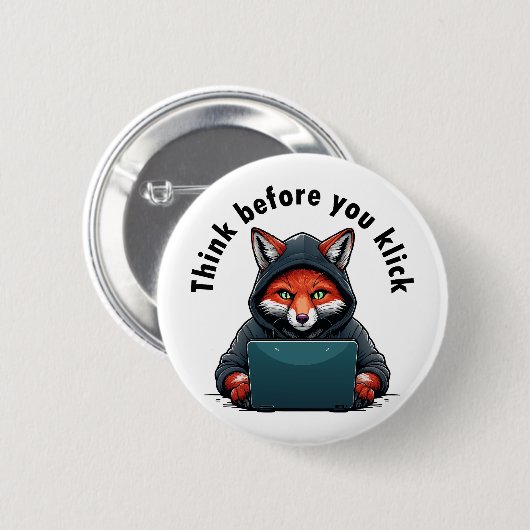 Think before you click - Cyber Security Ronde Button 5,7 Cm (Voorkant /achterkant)