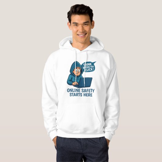 Think Before You Click - Online Safety Awareness Hoodie (Voorkant volledig)