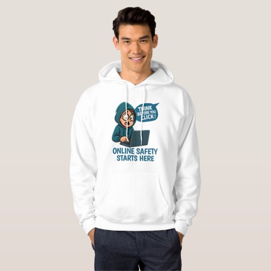 Think Before You Click - Online Safety Awareness Hoodie (Voorkant volledig)