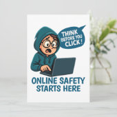 Think Before You Click - Online Safety Awareness Kaart (Staand voorkant)