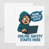 Think Before You Click - Online Safety Awareness Kaart (Voorkant / Achterkant)