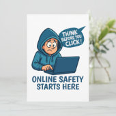 Think Before You Click - Online Safety Awareness Kaart (Staand voorkant)