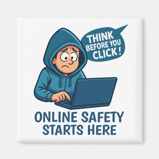 Think Before You Click - Online Safety Awareness Magneet (Voorkant)