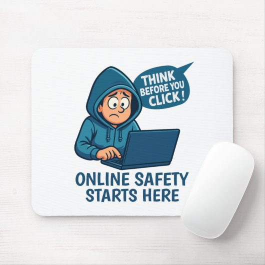 Think Before You Click - Online Safety Awareness Muismat (Met muis)