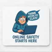 Think Before You Click - Online Safety Awareness Muismat (Voorkant)