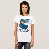 Think Before You Click - Online Safety Awareness T-shirt (Voorkant volledig)