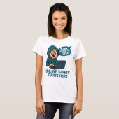 Think Before You Click - Online Safety Awareness T-shirt (Voorkant volledig)