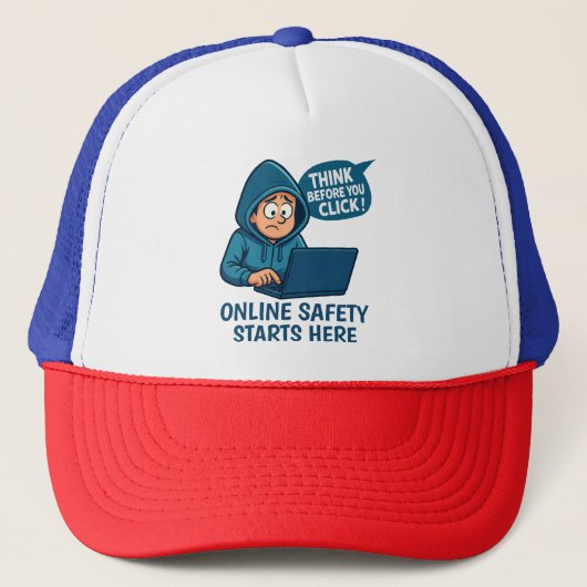 Think Before You Click - Online Safety Awareness Trucker Pet (Voorkant)