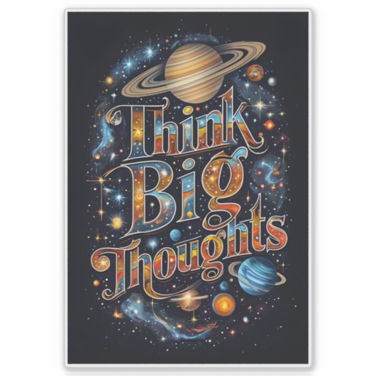 Think Big Thoughts – Colour Burst Sticker (Voorkant)
