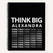 Think Big Typography Mindset Journal Black White  Notitieboek (Voorkant)