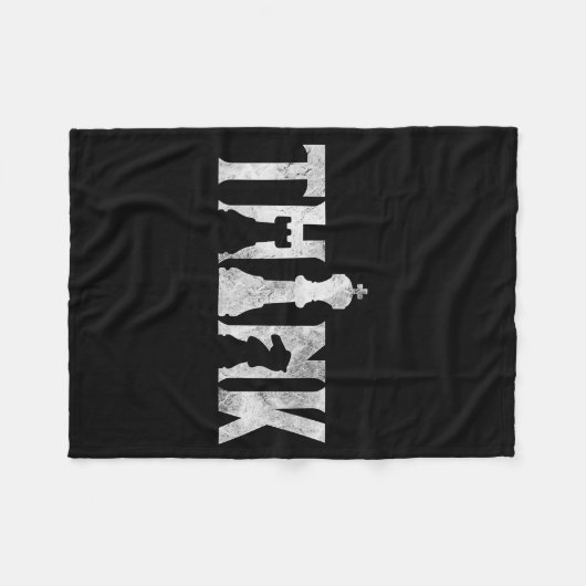 Think Chess Eces Player Chessmaster Chess Love  Fleece Deken (Voorkant (Horizontaal))