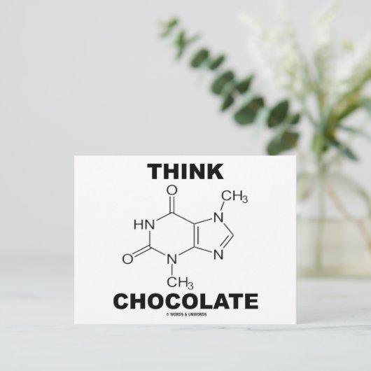 Think Chocolate (Theobromine-molecuulchemie) Briefkaart (Staand voorkant)