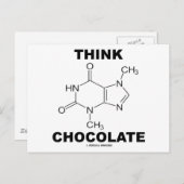 Think Chocolate (Theobromine-molecuulchemie) Briefkaart (Voorkant / Achterkant)