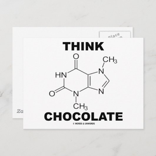 Think Chocolate (Theobromine-molecuulchemie) Briefkaart (Voorkant / Achterkant)