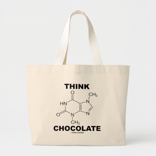 Think Chocolate (Theobromine-molecuulchemie) Grote Tote Bag (Voorkant)