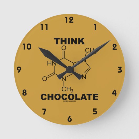Think Chocolate (Theobromine-molecuulchemie) Ronde Klok (Voorkant)