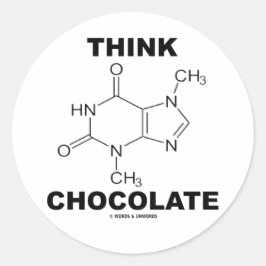 Think Chocolate (Theobromine-molecuulchemie) Ronde Sticker