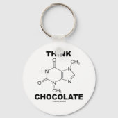 Think Chocolate (Theobromine-molecuulchemie) Sleutelhanger (Voorkant)