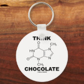 Think Chocolate (Theobromine-molecuulchemie) Sleutelhanger (Voorkant)