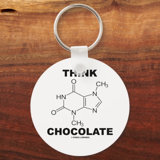 Think Chocolate (Theobromine-molecuulchemie) Sleutelhanger (Voorkant)