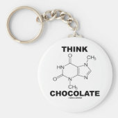Think Chocolate (Theobromine-molecuulchemie) Sleutelhanger (Voorkant)