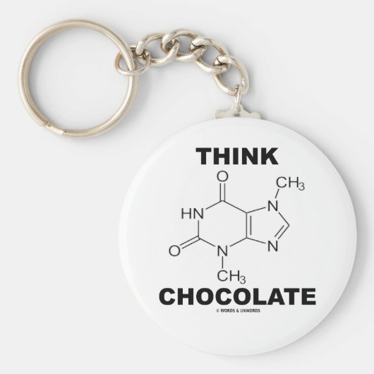 Think Chocolate (Theobromine-molecuulchemie) Sleutelhanger (Voorkant)