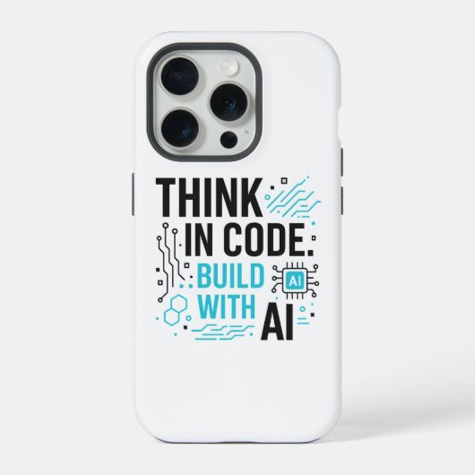 Think Code Build AI-Hoesje | Tech Builder-Hoesje iPhone Hoesje (Achterkant)