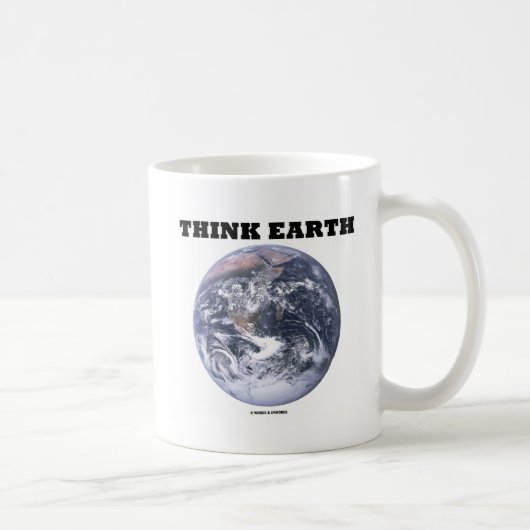 Think Earth (Blauwe Marmeren Aarde) Koffiemok (Rechts)