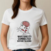 Think First & Talk Less Tee; Cute Conscious Brain T-shirt