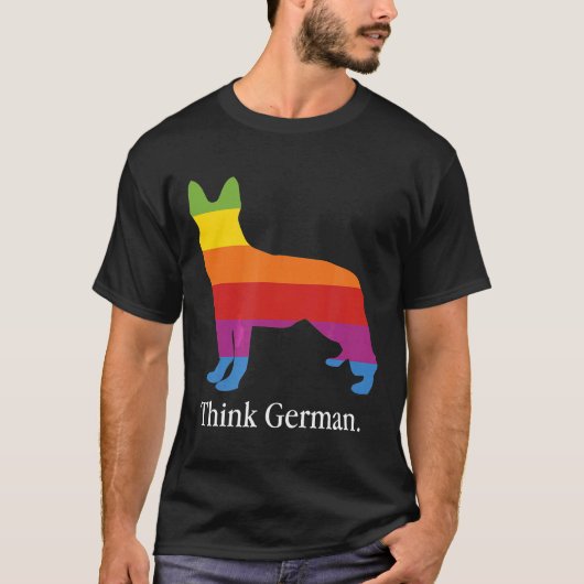 Think German Shepherd Dog Owner Pop Tech Cult Say T-shirt (Voorkant)