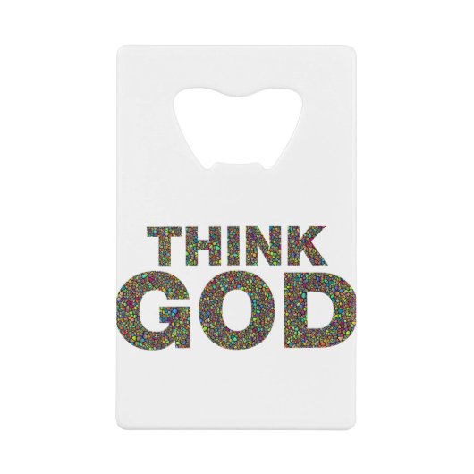Think God Cadeau's idee van een cadeau Creditkaart Flessenopener (Voorkant)