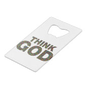 Think God Cadeau's idee van een cadeau Creditkaart Flessenopener (Voorkant Gekanteld)