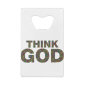 Think God Cadeau's idee van een cadeau Creditkaart Flessenopener (Achterkant)