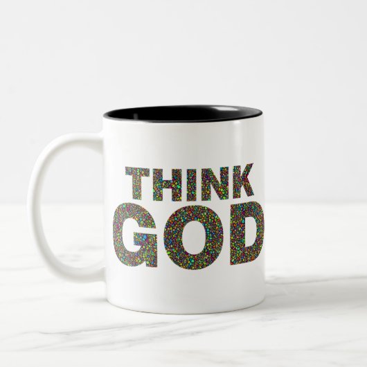 Think God Cadeau's idee van een cadeau Tweekleurige Koffiemok (Links)