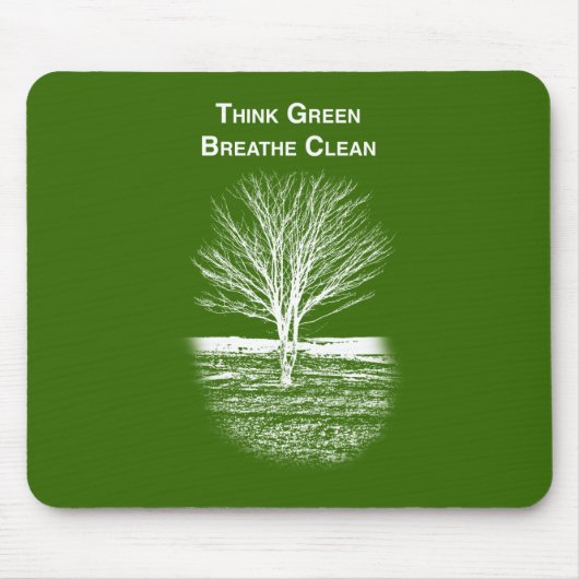 Think Green Muismat (witte tekst) (Voorkant)