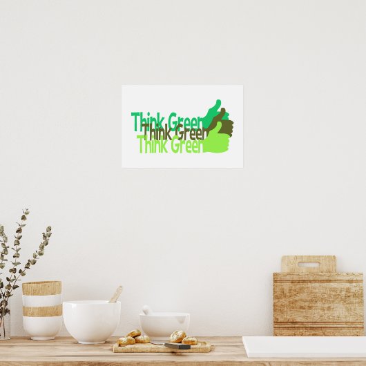 Think Green poster, customizable Poster (Keuken)