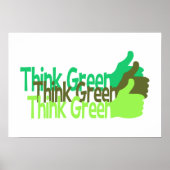 Think Green poster, customizable Poster (Voorkant)