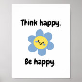 Think Happy Be Happy – Positive Mindset Kinder pri Poster (Voorkant)