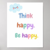 Think Happy Be Happy – Positive Mindset Kinder pri Poster (Voorkant)