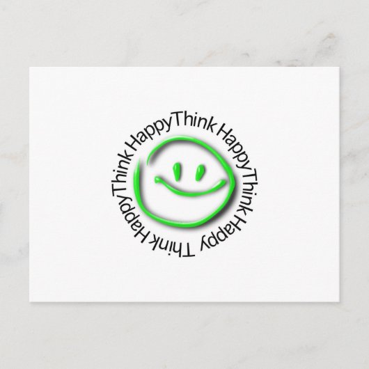 Think Happy (groene neonuitgave) Briefkaart (Voorkant)