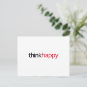 Think Happy (rode editie) Briefkaart (Staand voorkant)