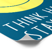 Think Happy Stay Happy Motivation Quote Yellow Smi Poster (Hoek)