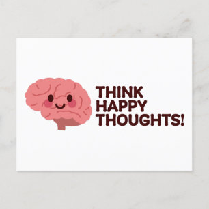 Think Happy Thoughts – Glimlachend hersenontwerp Feestdagenkaart