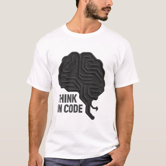 " Think in code" T-shirt (Voorkant)