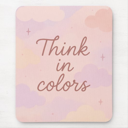 Think in Colors – Pastel Aesthetic Motivational  Muismat (Voorkant)