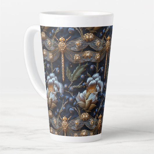 Think Inn Dragonfly Faux Borduurwerk Latte Mok (Linkerhoek)