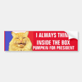 tHINK iNSIDE tHE bOX Pompoen voor President Bumpersticker (Voorkant)